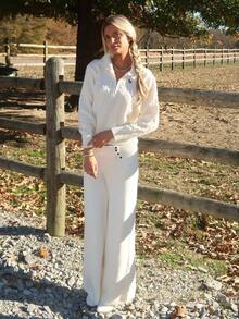 Sydney Algeri New Arrival Casual Loose Half-Zip Sweater For Women, Autumn - White - View 4