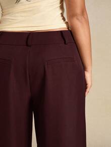 SHEIN BAE Quần công sở lệch vai thanh lịch cỡ lớn cho nữ, Thu/Đông - Màu Tím - Xem 6