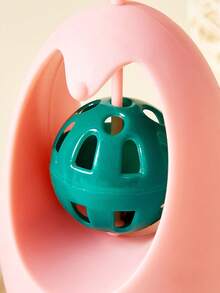 PETSIN 1pc Feather Tumbler Meow Heart Treasure Scratch Resistant Pear Shaped Catnip Ball Cat Soothing Toy - Multicolor - View 3