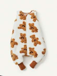 Cozy Pixies 1件婴儿睡袋，加厚小熊印花分腿睡袋 - 彩色 - 查看 5