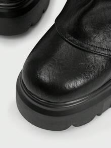 Sugerpunk Women's Thick Sole Pleated Tall Boots, Fashionable And Versatile For Daily Wear Valentine's Day