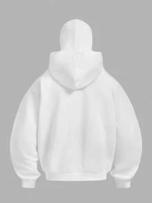 HIMLAND 男士复古街头风休闲通勤双层连帽衫 - 白色 - 查看 3