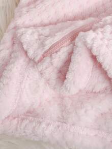 SHEIN Tween Girls' Casual Reversible Thermal Lined Thick Cute 3D Ear Hooded Short Teddy Jacket Coat, Autumn/Winter, Girl Plush Sweater, Hooded Pink Outerwear, Pink Plush Jacket, Girls Zip Up Hoodie, Tween Plush Jacket, Girls Sweater Jacket, Hooded Zipper Outerwear - Baby Pink - View 7