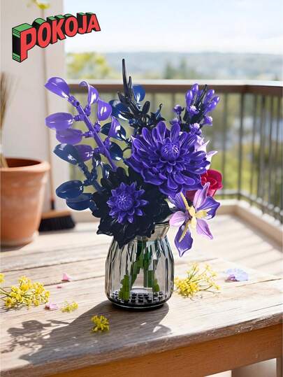 POKOJA LAND Flower Bouquet Building Set: Artificial Flowers Botanical Collection Blocks Kit For Women Wife Adults Home Decor Thanksgiving Christmas Mother's Day Valentine's Gifts