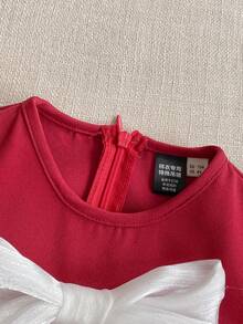 PrepCrw 1pc Young Girls Elegant Urban School Style Bow & Pearl Decor Crew Neck Sleeveless Knit Christmas Red Dress, Suitable For Outings, Gatherings, Holidays, Parties, Autumn, Winter, Spring, Summer, Valentine's Day Strawberry Dresses For Girls Bow Dress For Girls Girls Sleeveless Aline Casual Dress Girls Dress With Pearls Christmas Dress For Girls Valentine's Day Girls Dress Red White