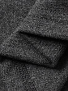 DAZY 女士系带蝴蝶结长袖T恤，简约修身圆领打底衫 - 灰色 - 查看 9