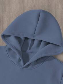 Manfinity Homme 2pcs Men Paris Slogan Graphic Print Casual Sweatshirt And Sweatpants Set, Fall/Winter Men Clothes - Dusty Blue - View 5