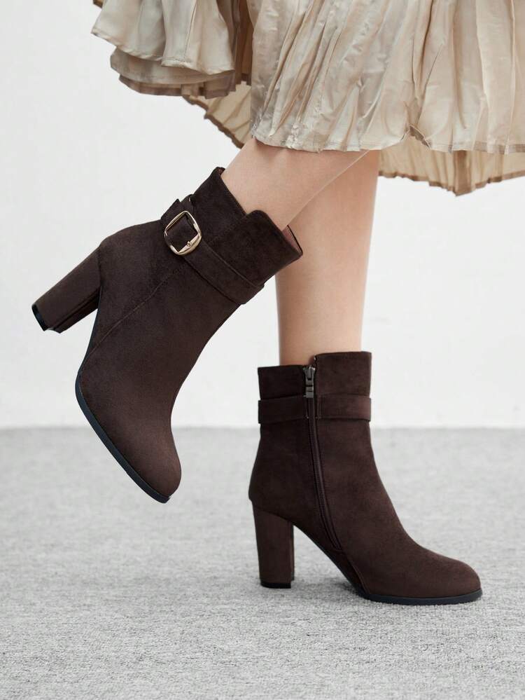 CUCCOO BIZCHIC Damen Mode vielseitige Pendelstiefeletten mit Blockabsatz