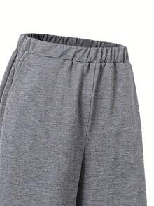 Mirajuku 1pc Teens' Casual Sports Design Drawstring Sweatpants, Versatile For Daily Commute, Spring/Autumn - Dark Grey - View 7