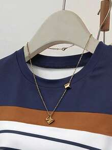 SHEIN 3件套女士夏季T恤，白色、藏青色、条纹、花卉印花、樱桃水果印花，返校季、休闲装 - 彩色 - 查看 6