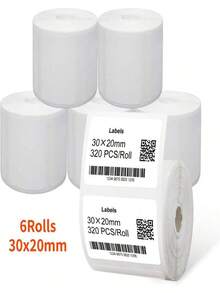 3张/6张热敏标签，30x20mm/40x30mm/50x80mm自粘通用标签带，兼容M110/M221/M220/M120/M200标签打印机，可替换标准覆膜办公标签。 - 白色 - 查看 12