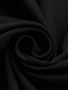 ROMWE MEN Men's Rhinestone Cross Graphic Zip Front Drawstring Hoodie Sweatshirt - Black - View 6