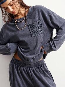 Bohemela Bộ 2 món áo len cổ tròn tay dài màu trơn phong cách BOHO dành cho tiệc Giáng sinh và năm mới thường ngày dành cho nữ - Xám - Xem 3