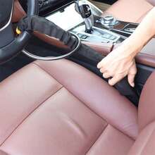 Besper 汽车方向盘锁，带安全带扣，坚固耐用，通用防盗装置锁，适用于卡车，坚固的防盗锁扣，汽车锁，汽车方向盘通用防盗锁 - 彩色 - 查看 6