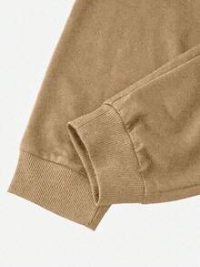 EURMUSE Cotton 2pcs/Set Men's Letter Printed Hoodie And Sweatpants Set - Apricot - View 4