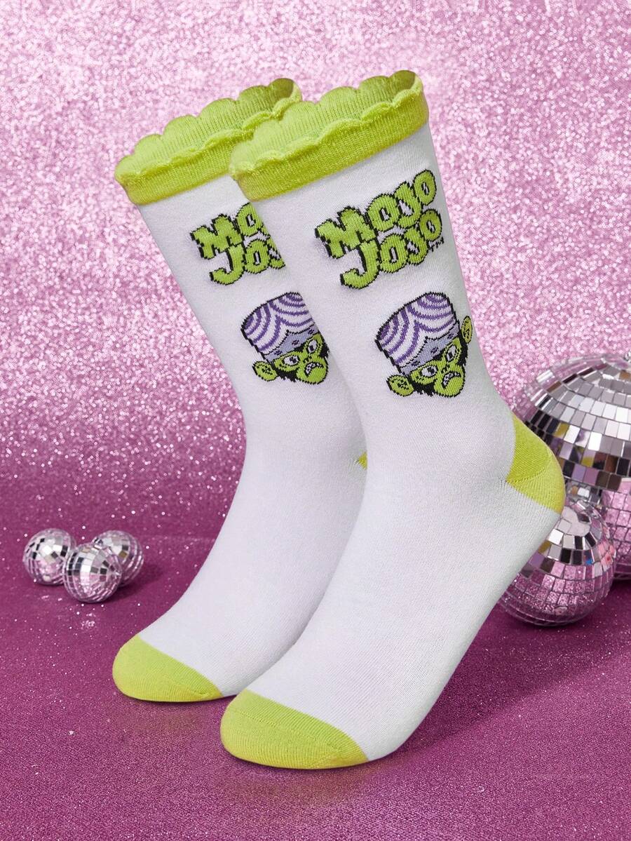 THE POWERPUFF GIRLS X SHEIN Vớ cổ cao dành cho nữ - Nhiều màu - Xem 1