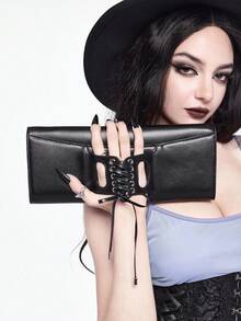ROMWE Grunge Punk Women'sbag - Black - View 5