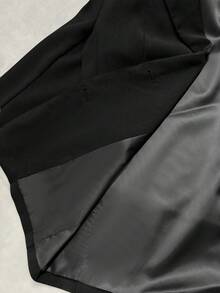 SHEIN PETITE 女士简约优雅黑色超大款西装外套，百搭实用，适合日常穿着、通勤、派对、约会、正式场合，秋冬季皆宜。 - 黑色 - 查看 7