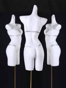 2pcs/Set Lace Charming Romantic Silver Ribbon Women's Lingerie Set - White - View 2