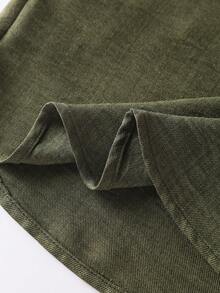 GlowEve 两件套女士休闲落肩系带上衣和阔腿裤套装 - 軍綠色 - 查看 6