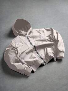 PAVTROS Men's Jacket, Casual Hooded Jacket, Solid Color Minimalist Zipper, Versatile Fashion Casual, Open Cardigan Design Casual Top, This Style Makes A Great Gift For Friends, Husbands, Relatives Jacket Hoodie Light Jacket Cropped Zip Up Men Jacket Zip Up Men S Windbreaker Jacket - Apricot - View 6