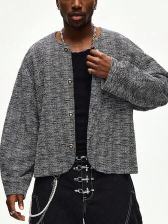 Street Life Men's Wool Blend Casual Cocoon Long Sleeve Jacket