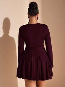 SHEIN BAE Plus Size Women's Clothing, Curvy Clothing, Summer Beach Vacation Clothing, Dating, Going Out, Music Festival, Country Music Festival, Party Gathering, Holiday Clothing, Concert Clothing, Carnival Party Clothing, Festival Clothing, Ins Style Clothing, Khaki Suit Pants, Office Clothing, Commuting Clothing, Work Wear, Long-Sleeved Mini Dress,Birthday Dresses For Women,Sun Dresses For Women