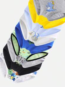 男童三角内裤 - 五条装，随机款式，恐龙图案，颜色随机，舒适弹力腰带，加固缝线，速干，适合日常休闲、睡眠、上学、运动、旅行等各种场合，四季皆宜，2026 年假日必备，趣味卡通图案