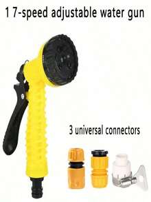 1. Multi Functional Adjustable Courtyard Water Gun Nozzle Connected To Faucet, Household Balcony Watering Water Pipe Hose Flushing Multi-Functional Car Wash Water Gun, High Pressure 7-Speed Adjustable Car Wash Water Gun, Car Wash Water Pipe, Automotive Supplies, Watering Vegetables And Fields, Household Car Wash Water Gun, Bathroom Toilet Companion Flushing Sweeping Garden Water Gun, Multi-Purpose Showerhead, Car Wash Water Gun, Household Use - Multicolor - View 12