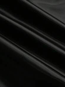 Sweetra Falda A-Line plisada asimétrica de cuero sintético (PU), cintura alta, elegante, para otoño/invierno - Negro - Ver 5