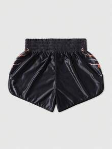 ROMWE MEN Street Life Quần short thể thao nam, quần short đấm bốc, quần short bóng rổ, mùa hè - màu đen - Xem 2