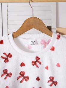 Girls Soft Plush Butterfly Cozy Pajama Set - Red - View 9