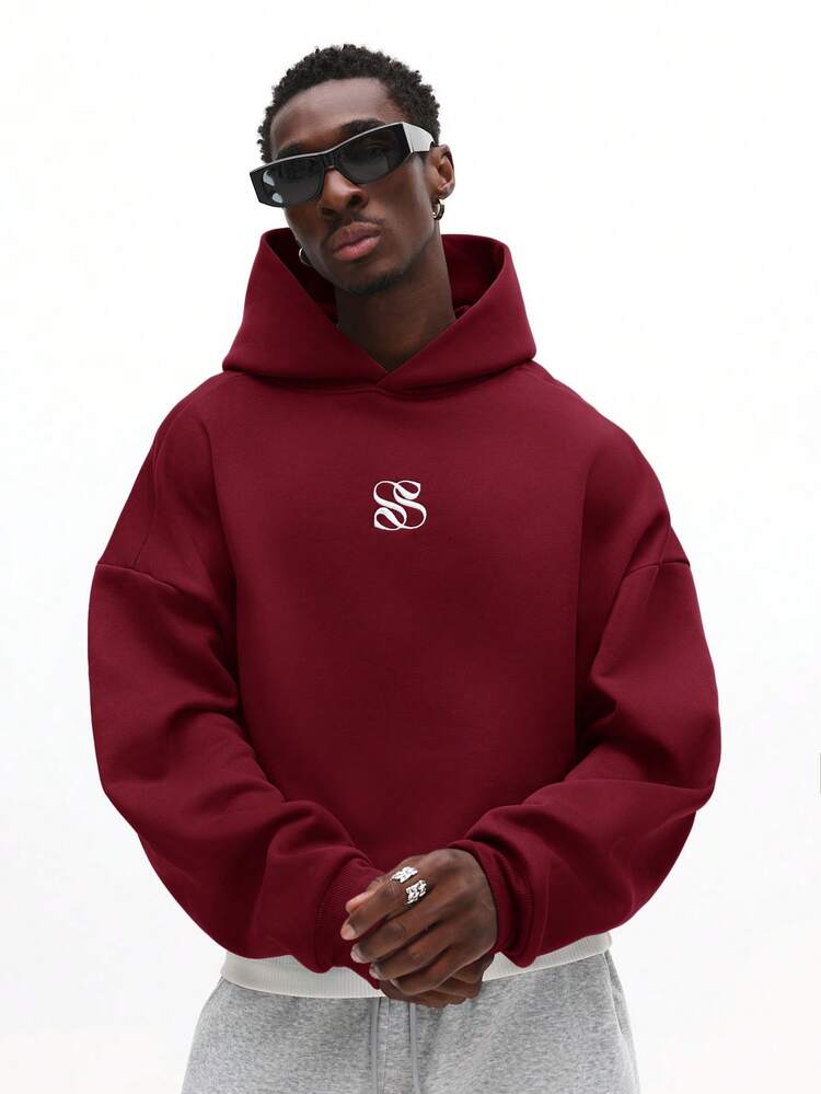 Burgundy Hoodie With Chicago Print
