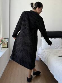 SHEIN 大码女式柔软格纹小熊刺绣长款睡裙，哞哞睡衣