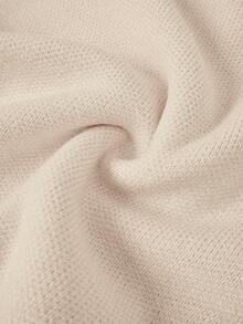 Franclia Women's Elegant Fashion Minimalist Versatile Round Neck Ruffle Hem Waist Fitted Cardigan Sweater, Autumn/Winter - Apricot - View 4