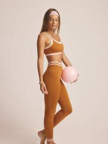 Aralina Stretch Performance Knit Adjustable Strap Supportive Bra High Waist Sculpting Leggings Matching Workout Sets Women Spring Clothes Women Set Workout Sets Women Gym Biker Shorts Spring Clothes Women Active Two Piece Sets Woman Two Piece Set - Multicolor - View 4