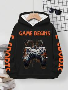 Tween Boy Casual Loose Comfortable Stylish Gamepad Graphic, Text Print Long Sleeve Sweatshirt - Multicolor - View 4