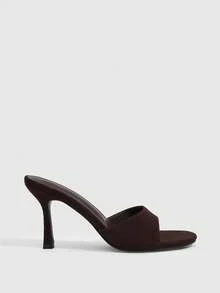 CUCCOO SZL Women's Elegant Minimalist Heeled Sandals For Commuting - Coffee Brown - View 3