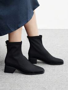 CUCCOO BIZCHIC 女士时尚百搭粗跟踝靴 - 黑色 - 查看 5