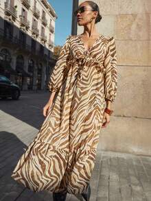 Maija Váy mùa hè thường ngày rộng rãi nhiều màu in họa tiết ngựa vằn ombre dành cho nữ, vải voan mềm mại cổ chữ V, viền nhún bèo, váy maxi kiểu Pháp thanh lịch và lãng mạn, phù hợp để mặc đi du ngoạn và trang phục mùa hè kiểu phương Tây, phù hợp cho mọi mùa, thiết kế thời trang ngày lễ hiện đại, trang phục đi biển thoải mái, phong cách Bohemian, trang phục ngày lễ đảo Isabi, trang phục ngày lễ Dopamine mùa hè, phong cách ngày lễ cùng phong cách, không khí kỳ lạ, hòa nhạc đồng quê, trang phục kiểu phương Tây phong cách cơ bản nhẹ nhàng và bền bỉ, phù hợp cho mọi người, trang phục thời trang đường phố, trang phục quán cà phê, trang phục đi biển thoải mái cho nữ váy họa tiết ngựa vằn váy họa tiết ngựa vằn váy họa tiết động vật váy đi nghỉ mát cho nữ váy - Nhiều màu - Xem 3