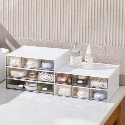 SHEIN 1 Drawer-Style Tea Bag Storage Box - Back To School Essential, Suitable For Dormitory/Home/Office, Simple, Portable, Classified Storage, Space-Saving