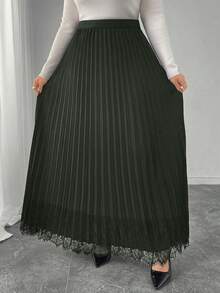 Modelyn Váy đi làm bằng ren xếp ly cỡ lớn thanh lịch, đa năng cho nữ - xanh quân đội - Xem 1