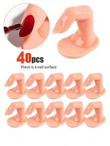 10个练习美甲手指，带假指甲，适用于亚克力凝胶美甲，可用于手部美甲训练、展示装饰，适合美甲初学者和沙龙美甲师，美甲用品，美甲工具，美甲艺术工具，返校季，美甲，按压式美甲工具 - 彩色 - 查看 26