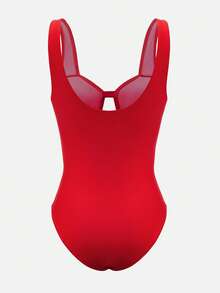 Swim Oasis 女士优雅刺绣红色裙装套装，搭配长裙 - 紅色 - 查看 3