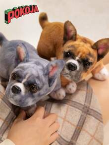 POKOJA LAND - SELECTS 8.6英寸椋鸟，法国斗犬毛绒玩具，仿真逼真，柔软手工制作，卧姿可爱，适合男孩女孩，是送给各个年龄段和各种场合的可爱礼物。