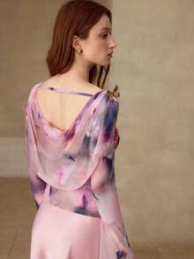 MOTF PREMIUM WOMEN'S KNITTED COWL NECK LONG SLEEVE T-SHIRT, AUTUMN/WINTER - Pink - View 4