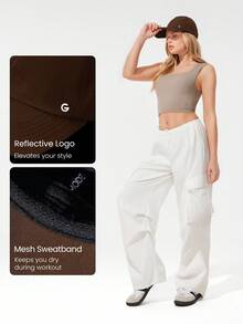 GLOWMODE Nylon Peak Performance Sweatband Cap With Reflective Handsewn Logo Daily Casual - Brown - View 3