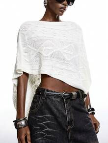 LYSMO 2026 New Arrive Minimalism Spring/Summer Women's Elegant Asymmetrical Twist Rope Shawl Sweater/Valentine Outfits For Women /Valentine Clothes/Birthday Outfits For Women /Going Out Top /Going Out Tops For Women / Elegant Women's Blouses /Casual Blouses For Women/Vacation Outfits Women / Y2k Clothes/Y2K Tops /  Summer Tops / Spring Break Outfits /Elegant Dress Women /2000s Style / White Top / White Tops For Women