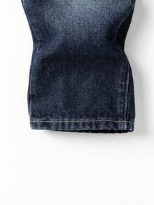 Young Boys Denim Jeans, New Arrival For All Seasons, Medium Blue Washed Denim, Casual & School Style, 3D Cat Whiskers & Faded Details, Slim Straight Fit, Comfortable Cotton Denim, Suitable For Daily Wear, School And Commute Streetwear Jeans Jeans For Boys - Blue - View 8