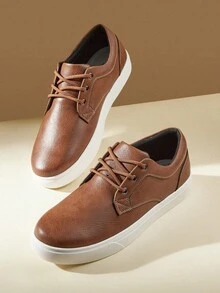 CUCCOO EASI Men's Fashionable Versatile Casual Retro Commuter Sneakers - Brown - View 3